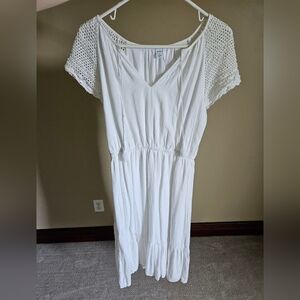 White Crochet Sleeve Old Navy Dress